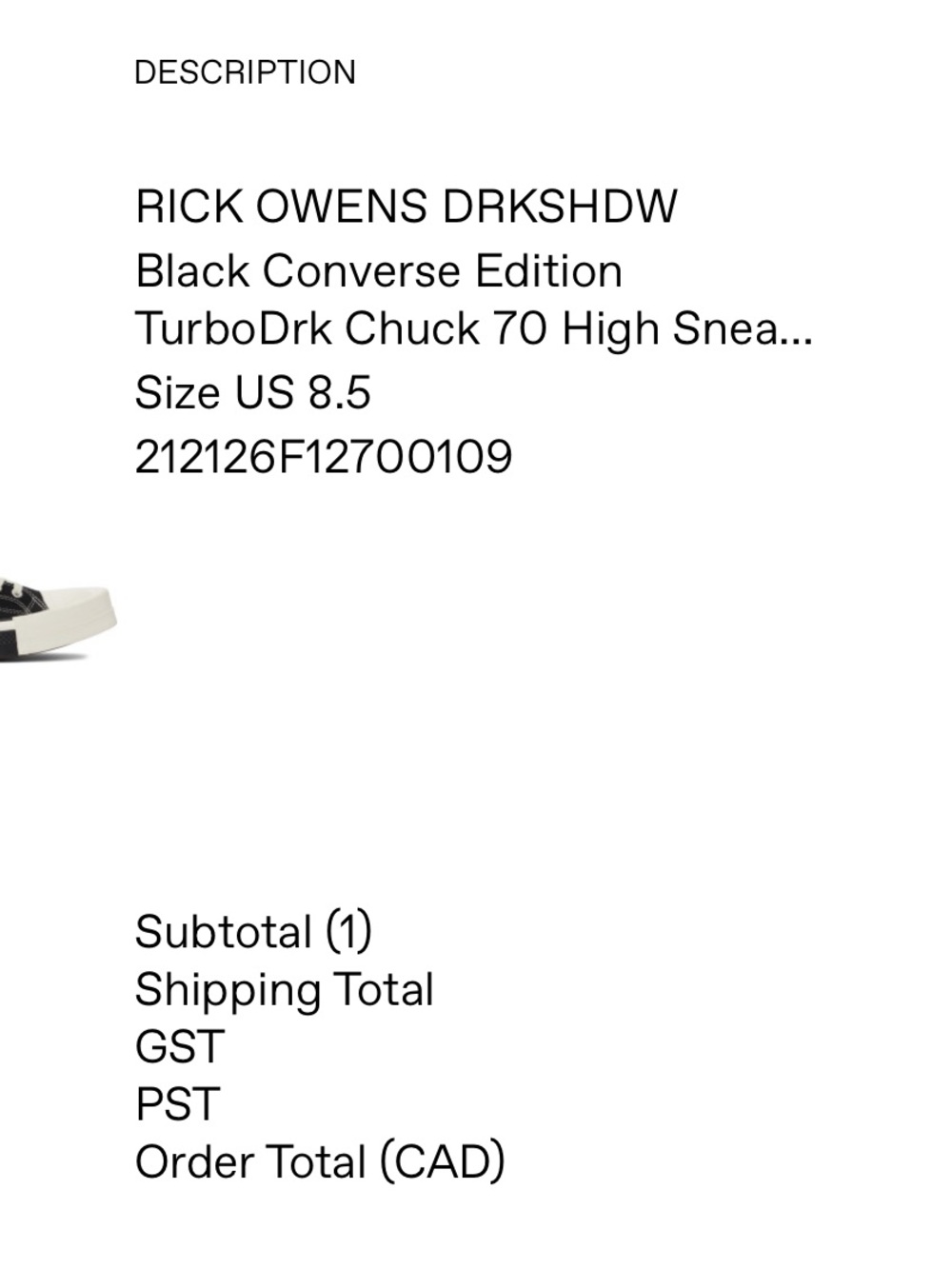 Rick Owen’s converse - Picture 4 of 4